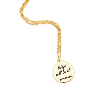 Kate Spade New York will be okay fingers crossed pendant necklace